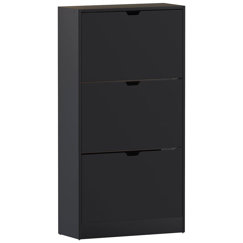 Vida Designs 3 Drawer Shoe Cabinet, Black (FSC 100%)