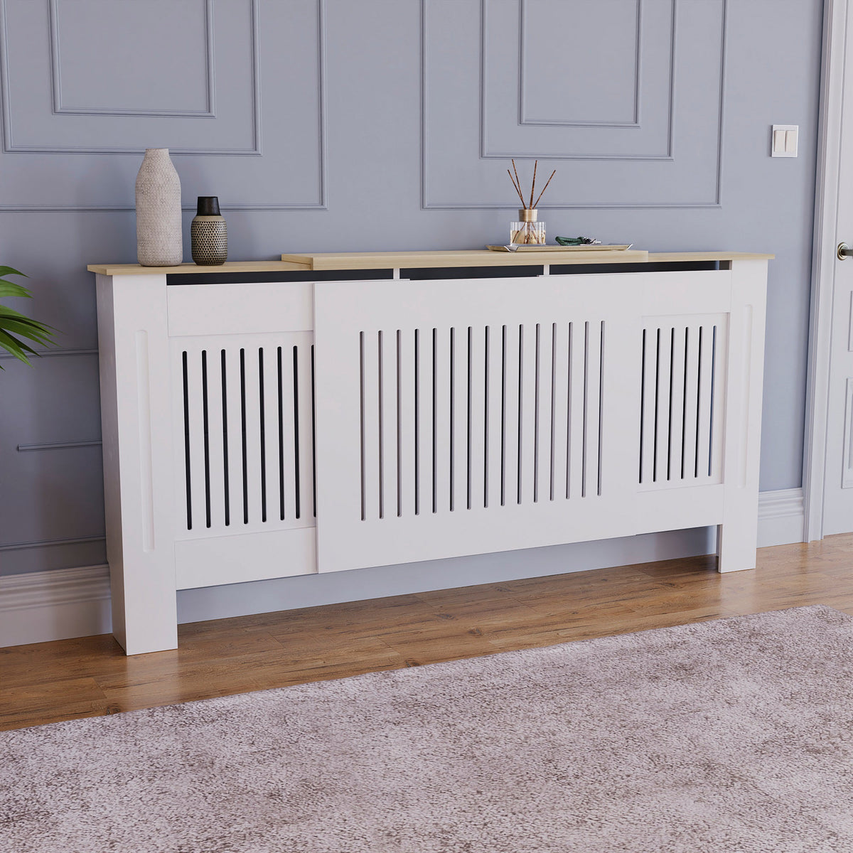 Arlington Adjustable Radiator Cover - White