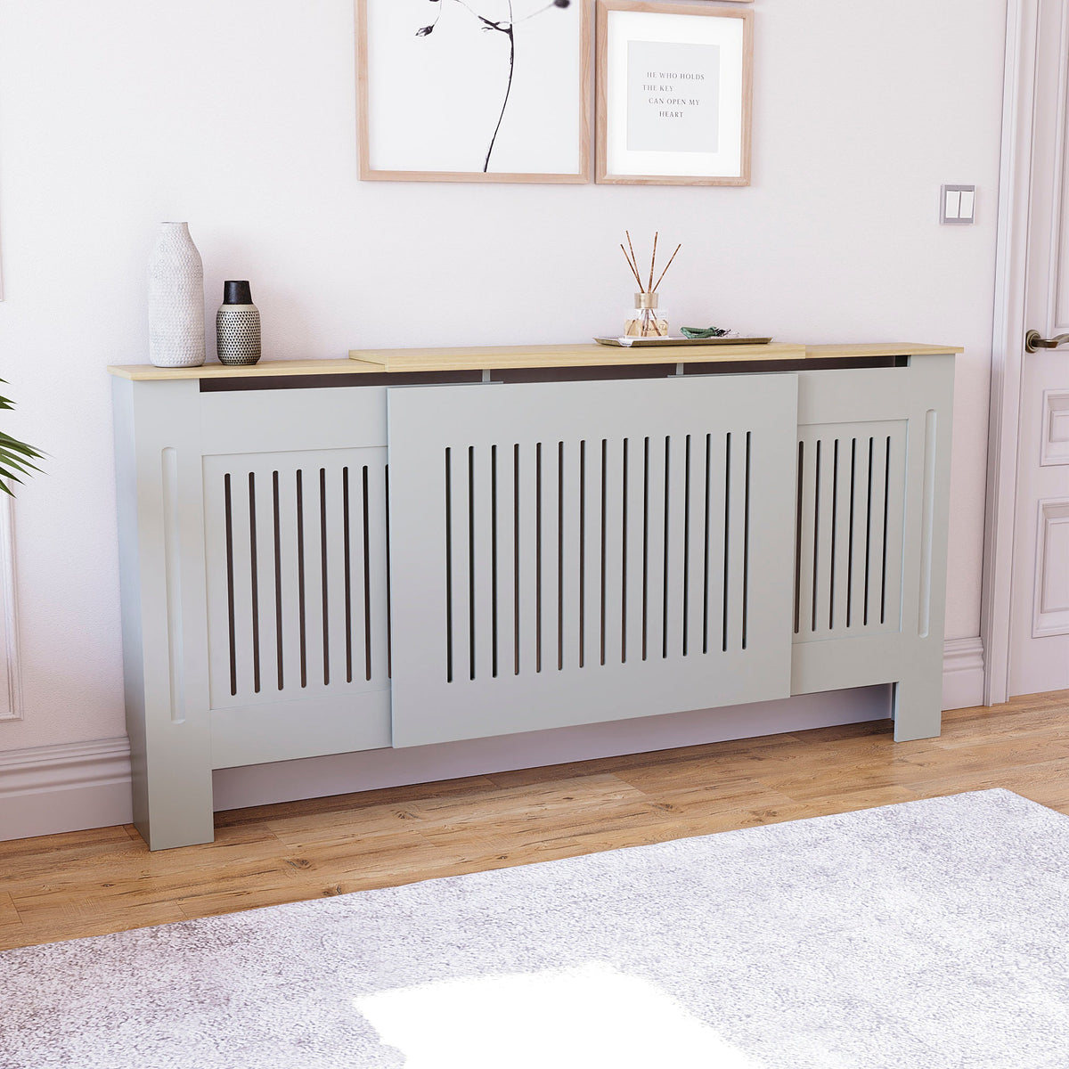Arlington Adjustable Radiator Cover - Grey