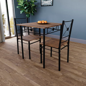 Roslyn 2-Seater Dining Set - Dark Wood
