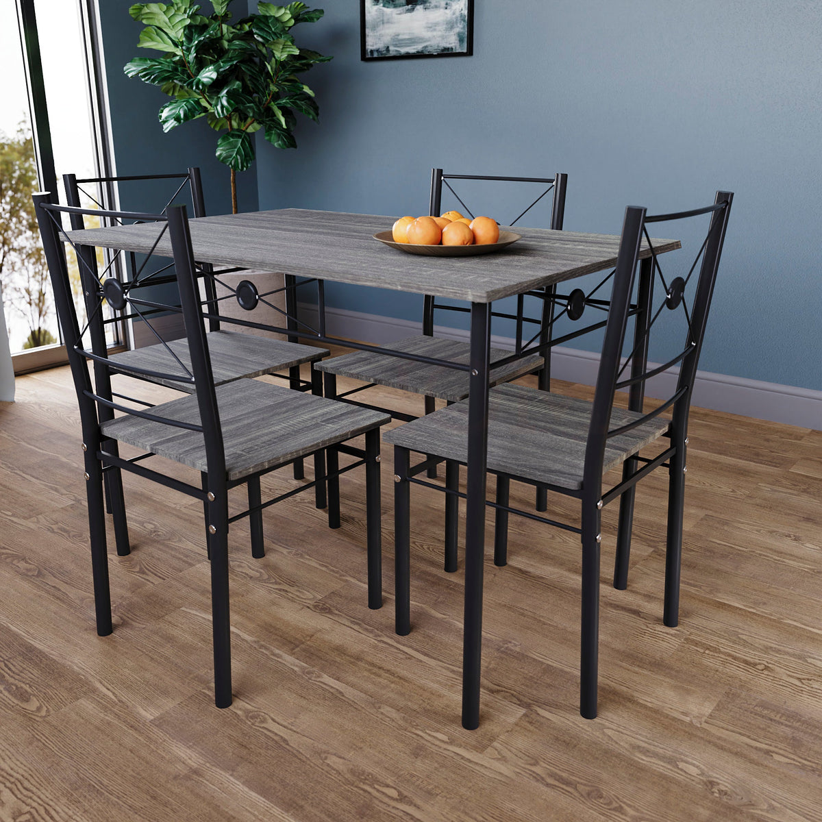 Roslyn 4-Seater Dining Set - Grey