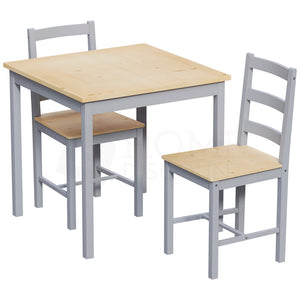 Yorkshire 2-Seater Dining Set - Grey & Pine